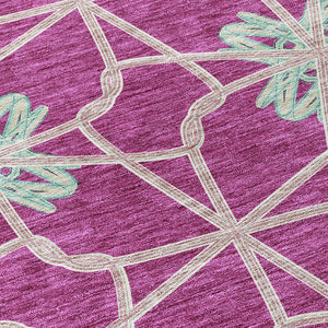 Homeroots 3' Stylish Geometric Washable Area Rug For Indoor Or Outdoor Use - Durable, Stain-resistant Design Blush Polyester 613415