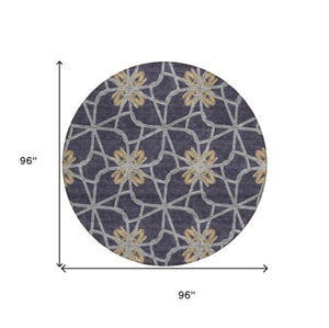 Homeroots 3' Stylish Geometric Washable Area Rug For Indoor Or Outdoor Use - Durable, Stain-resistant Design Charcoal Polyester 613424