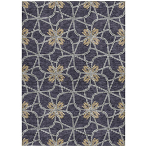 Homeroots 3' Stylish Geometric Washable Area Rug For Indoor Or Outdoor Use - Durable, Stain-resistant Design Charcoal Polyester 613427