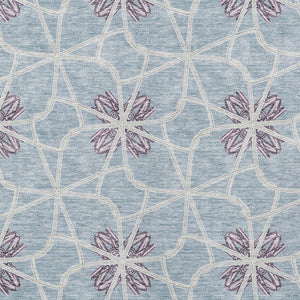 Homeroots 3' Stylish Geometric Washable Area Rug For Indoor Or Outdoor Use - Durable, Stain-resistant Design Denim Blue Polyester 613432