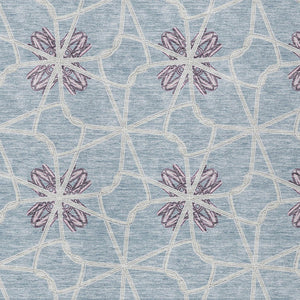 Homeroots 3' Stylish Geometric Washable Area Rug For Indoor Or Outdoor Use - Durable, Stain-resistant Design Denim Blue Polyester 613433