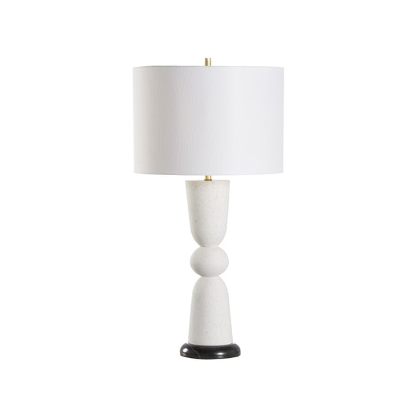 Wildwood Beau Terrazzo Table Lamp With Stacked Sculptural Forms, White Speckled Finish & Soft Ambient Light 61345
