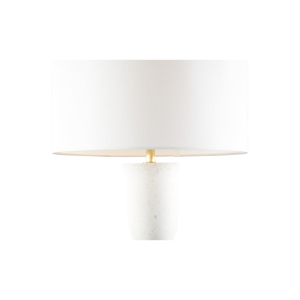 Wildwood Beau Terrazzo Table Lamp With Stacked Sculptural Forms, White Speckled Finish & Soft Ambient Light 61345