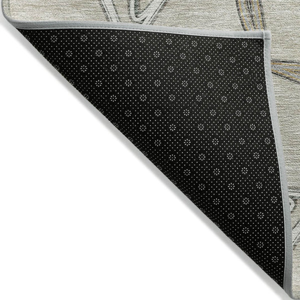 Homeroots 3' Geometric Washable Indoor Outdoor Area Rug - Stylish, Durable Design For Home & Patio Spaces Beige Polyester 613459