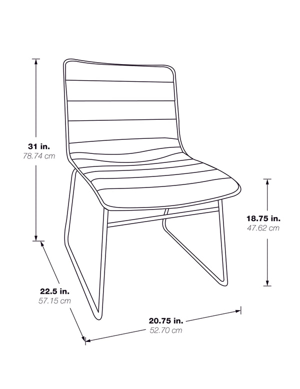 OSP Home Furnishings Halo Stacking Chair  - Set of 2 Charcoal