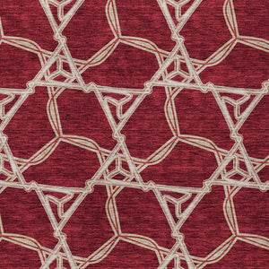 HomeRoots 5' Burgundy and Gold Geometric Area Rug – Stylish, Durable, Machine Washable for Indoor and Outdoor Use 8' X 10' 613473