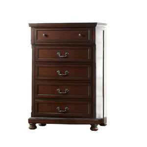 English Elm Traditional Cherry Wood Tall Chest with Bun Feet Classic Hardware Bedroom Storage B011P448874