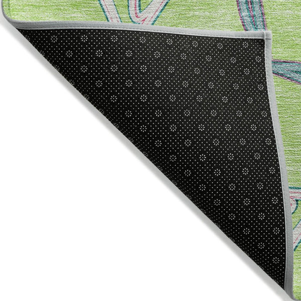 HomeRoots 5' Modern Geometric Lime Green & Blue Washable Area Rug for Indoor & Outdoor Spaces, Stain-Resistant 10' X 14' 613511