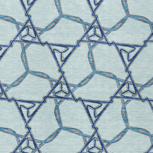 Homeroots 3' Geometric Washable Indoor Outdoor Area Rug - Stylish, Durable Design For Home & Patio Spaces Sky Blue Polyester 613522