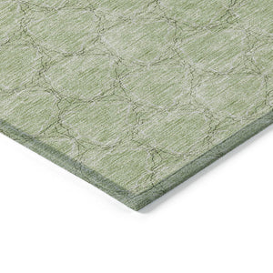 Homeroots 3' X 5' Geometric Washable Area Rug For Indoor & Outdoor Spaces - Durable & Stylish Design Sage Polyester 613530
