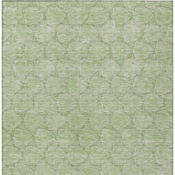 Homeroots 3' X 5' Geometric Washable Area Rug For Indoor & Outdoor Spaces - Durable & Stylish Design Sage Polyester 613530