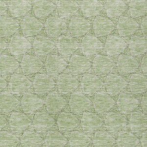 Homeroots 3' X 5' Geometric Washable Area Rug For Indoor & Outdoor Spaces - Durable & Stylish Design Sage Polyester 613531