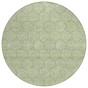 HomeRoots 5' Stylish Sage and Ivory Geometric Area Rug - Washable, Durable, Perfect for Indoor and Outdoor Use 8' Round 613532