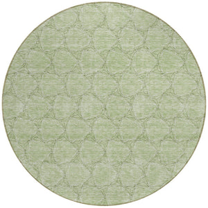 Homeroots 3' X 5' Geometric Washable Area Rug For Indoor & Outdoor Spaces - Durable & Stylish Design Sage Polyester 613532