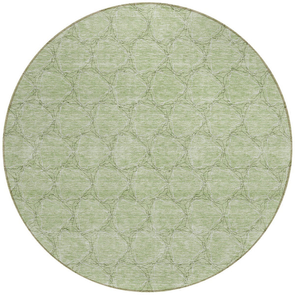 Homeroots 3' X 5' Geometric Washable Area Rug For Indoor & Outdoor Spaces - Durable & Stylish Design Sage Polyester 613532