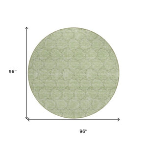 Homeroots 3' X 5' Geometric Washable Area Rug For Indoor & Outdoor Spaces - Durable & Stylish Design Sage Polyester 613532