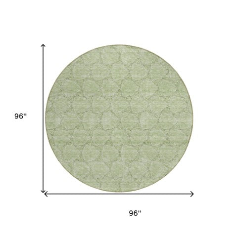 Homeroots 3' X 5' Geometric Washable Area Rug For Indoor & Outdoor Spaces - Durable & Stylish Design Sage Polyester 613532