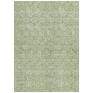 Homeroots 3' X 5' Geometric Washable Area Rug For Indoor & Outdoor Spaces - Durable & Stylish Design Sage Polyester 613533