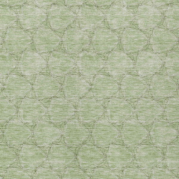 Homeroots 3' X 5' Geometric Washable Area Rug For Indoor & Outdoor Spaces - Durable & Stylish Design Sage Polyester 613533