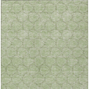 Homeroots 3' X 5' Geometric Washable Area Rug For Indoor & Outdoor Spaces - Durable & Stylish Design Sage Polyester 613534
