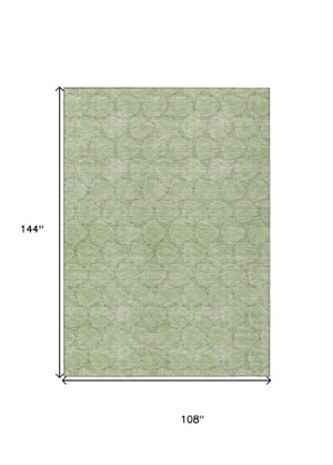 Homeroots 3' X 5' Geometric Washable Area Rug For Indoor & Outdoor Spaces - Durable & Stylish Design Sage Polyester 613534
