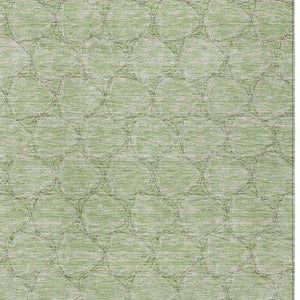 Homeroots 3' X 5' Geometric Washable Area Rug For Indoor & Outdoor Spaces - Durable & Stylish Design Sage Polyester 613534
