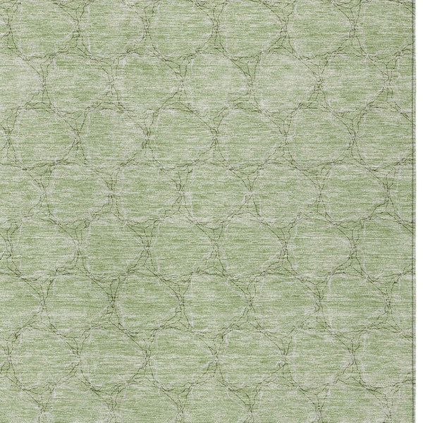 Homeroots 3' X 5' Geometric Washable Area Rug For Indoor & Outdoor Spaces - Durable & Stylish Design Sage Polyester 613534