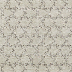Homeroots 3' X 5' Geometric Washable Area Rug For Indoor & Outdoor Spaces - Durable & Stylish Design Beige Polyester 613536