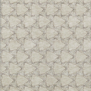 Homeroots 3' X 5' Geometric Washable Area Rug For Indoor & Outdoor Spaces - Durable & Stylish Design Beige Polyester 613537