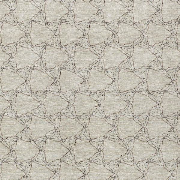 Homeroots 3' X 5' Geometric Washable Area Rug For Indoor & Outdoor Spaces - Durable & Stylish Design Beige Polyester 613539