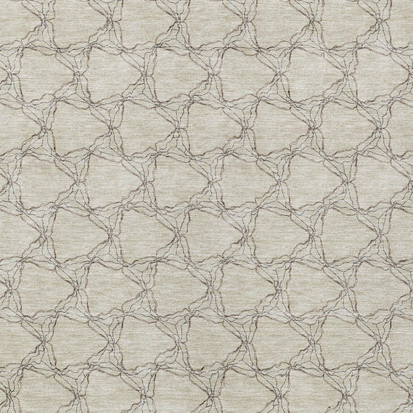 Homeroots 3' X 5' Geometric Washable Area Rug For Indoor & Outdoor Spaces - Durable & Stylish Design Beige Polyester 613540