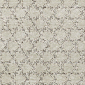 Homeroots 3' X 5' Geometric Washable Area Rug For Indoor & Outdoor Spaces - Durable & Stylish Design Beige Polyester 613541