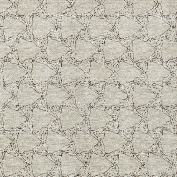 Homeroots 3' X 5' Geometric Washable Area Rug For Indoor & Outdoor Spaces - Durable & Stylish Design Beige Polyester 613541