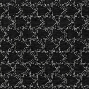 Homeroots 3' X 5' Geometric Washable Area Rug For Indoor & Outdoor Spaces - Durable & Stylish Design Black Polyester 613542