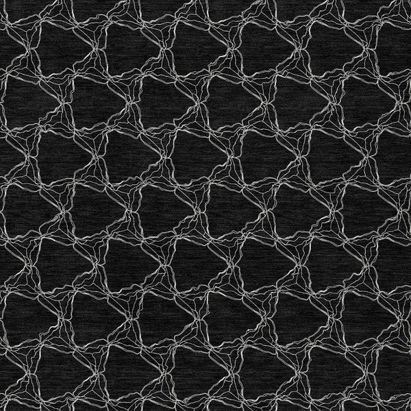 Homeroots 3' X 5' Geometric Washable Area Rug For Indoor & Outdoor Spaces - Durable & Stylish Design Black Polyester 613542