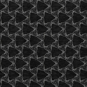 Homeroots 3' X 5' Geometric Washable Area Rug For Indoor & Outdoor Spaces - Durable & Stylish Design Black Polyester 613543