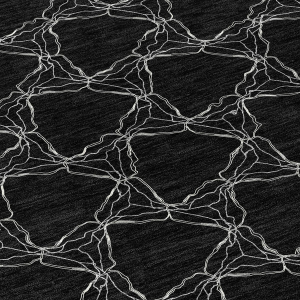 Homeroots 3' X 5' Geometric Washable Area Rug For Indoor & Outdoor Spaces - Durable & Stylish Design Black Polyester 613544