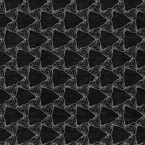 Homeroots 3' X 5' Geometric Washable Area Rug For Indoor & Outdoor Spaces - Durable & Stylish Design Black Polyester 613545