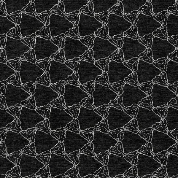 Homeroots 3' X 5' Geometric Washable Area Rug For Indoor & Outdoor Spaces - Durable & Stylish Design Black Polyester 613545