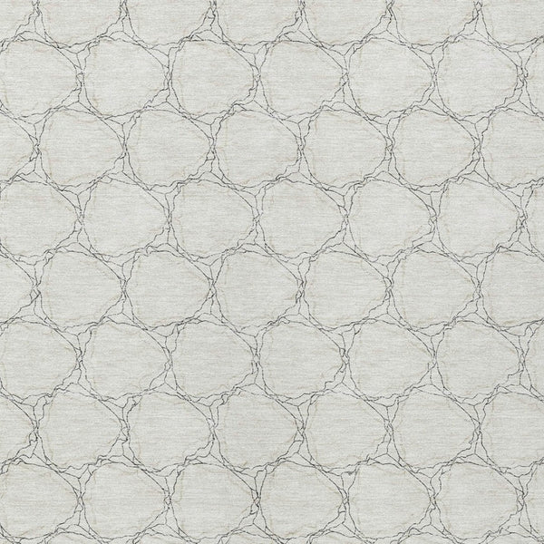 HomeRoots 5' Modern Ivory and Black Geometric Area Rug - Stylish, Washable, Ideal for Indoor and Outdoor Spaces 5' X 8' 613555