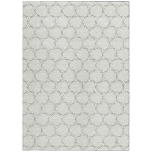 HomeRoots 5' Modern Ivory and Black Geometric Area Rug - Stylish, Washable, Ideal for Indoor and Outdoor Spaces 9' X 12' 613558