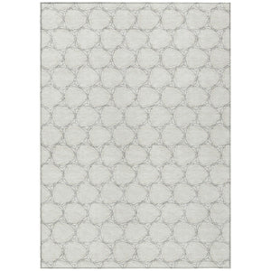 HomeRoots 5' Modern Ivory and Black Geometric Area Rug - Stylish, Washable, Ideal for Indoor and Outdoor Spaces 9' X 12' 613558