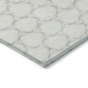 HomeRoots 5' Modern Ivory and Black Geometric Area Rug - Stylish, Washable, Ideal for Indoor and Outdoor Spaces 9' X 12' 613558