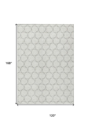 HomeRoots 5' Modern Ivory and Black Geometric Area Rug - Stylish, Washable, Ideal for Indoor and Outdoor Spaces 10' X 14' 613559