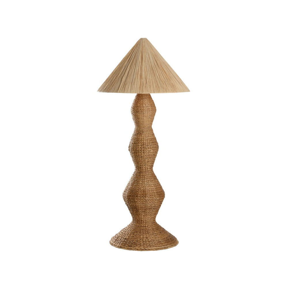 Wildwood Gael Sculptural Floor Lamp With Handwoven Rattan Shade — 67" Tall Ambient Tropical Accent Light 61356