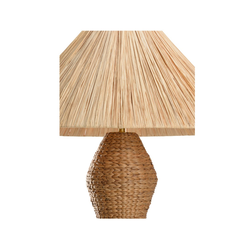 Wildwood Gael Sculptural Floor Lamp With Handwoven Rattan Shade — 67" Tall Ambient Tropical Accent Light 61356