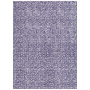 HomeRoots 5' Stylish Lavender and Ivory Geometric Washable Area Rug for Indoors and Outdoors - Durable & Easy Care 5' X 8' 613561