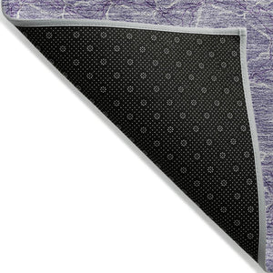 HomeRoots 5' Stylish Lavender and Ivory Geometric Washable Area Rug for Indoors and Outdoors - Durable & Easy Care 5' X 8' 613561