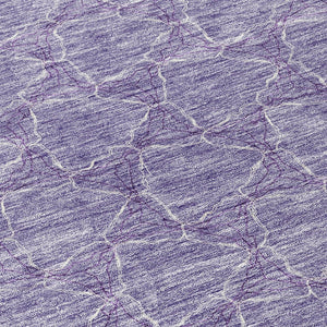 HomeRoots 5' Stylish Lavender and Ivory Geometric Washable Area Rug for Indoors and Outdoors - Durable & Easy Care 8' Round 613562