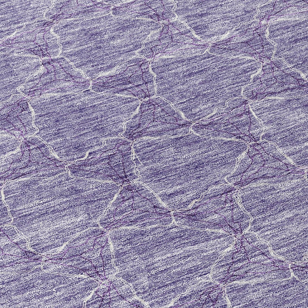 HomeRoots 5' Stylish Lavender and Ivory Geometric Washable Area Rug for Indoors and Outdoors - Durable & Easy Care 8' Round 613562